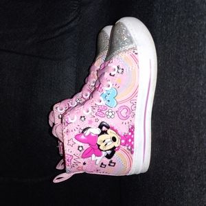 Disney Junior Minnie high top glittery toe shoes.